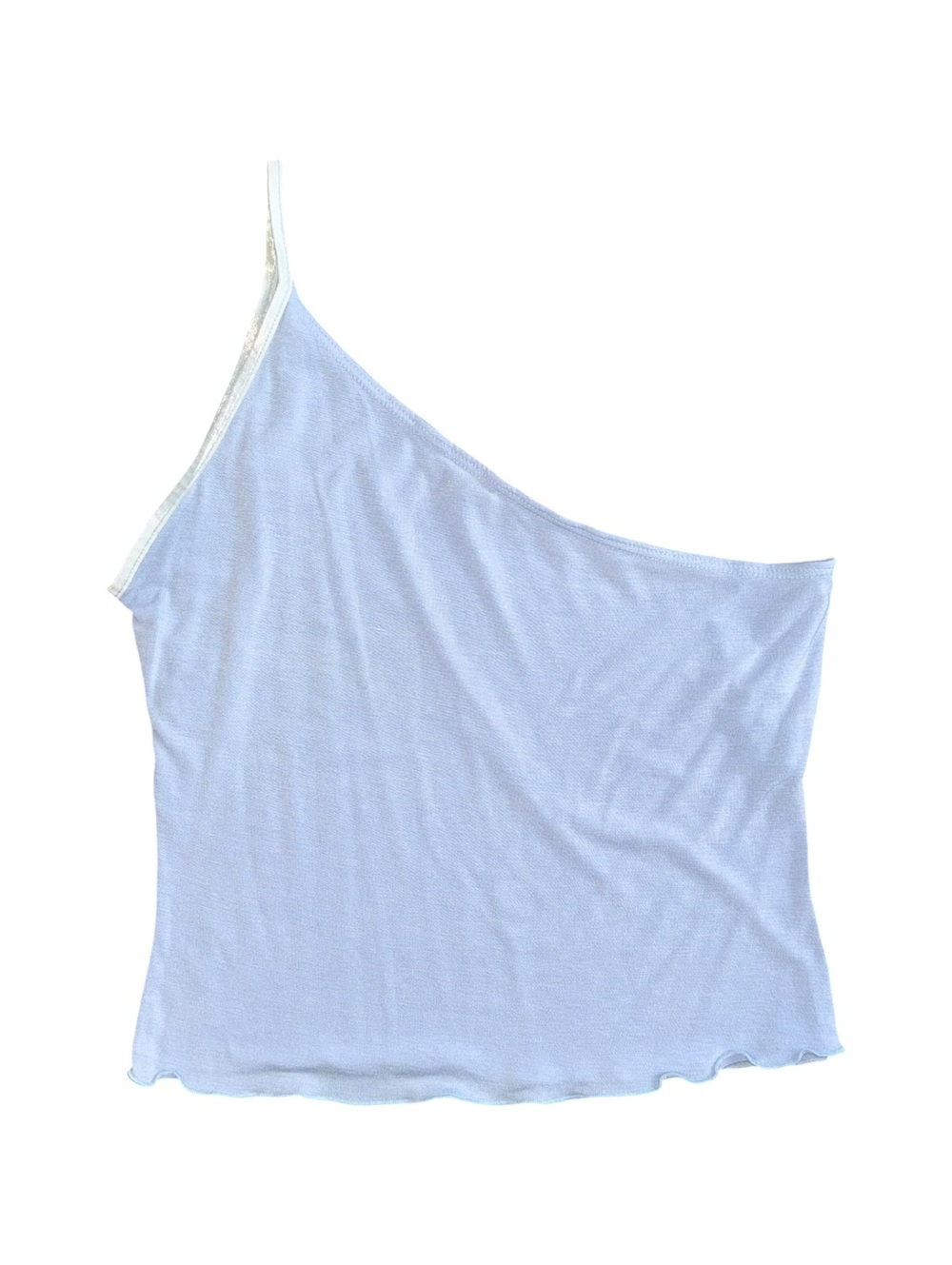 Ice Blue Y2K One Shoulder Cami Tank Top